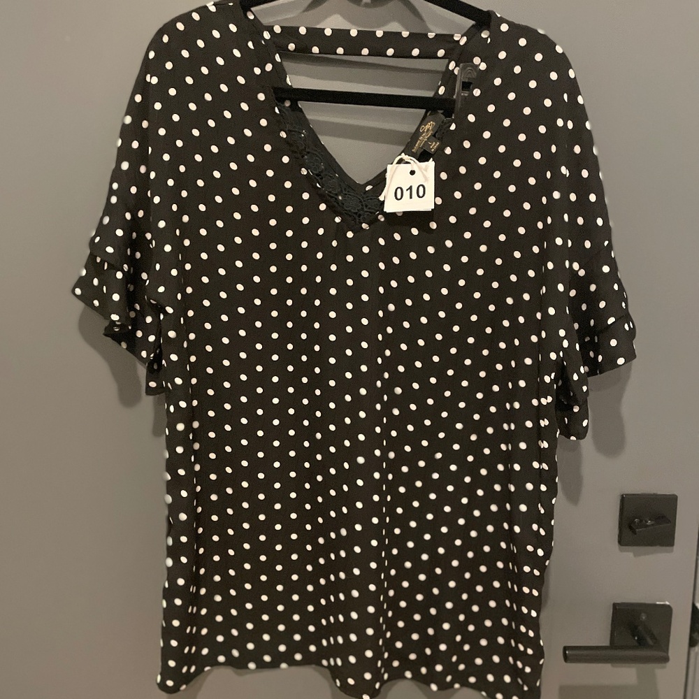 Black and White Polka Dot Top